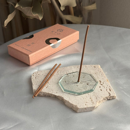 昭和ガラスお香立て ロッカク
